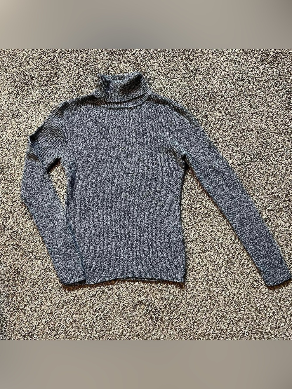 liz & co. grey speckled turtleneck sweater